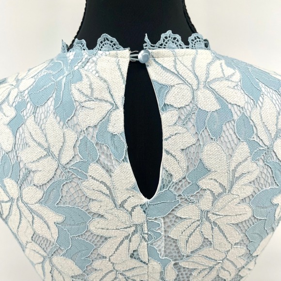 Poppies and Roses Girls Lace Dress Blue White Flower Party Special Occasion Sz10 - Picture 5 of 9